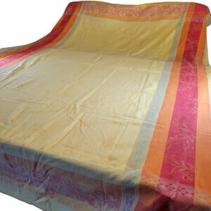 Vent du Sud Tablecloth 91x64 Buttercream Yellow Orange Red Cotton Teflon Treated